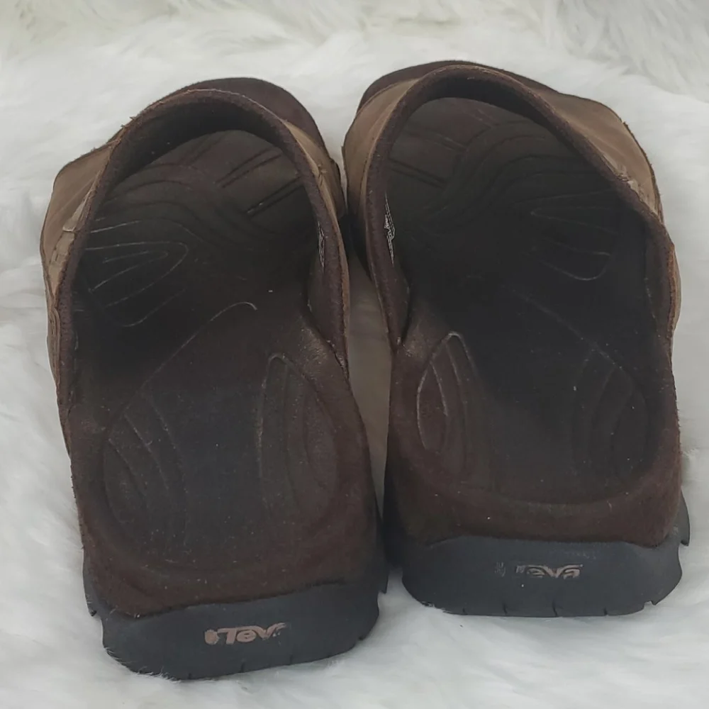 Teva men waterproof sandals shoes brown leather size 13